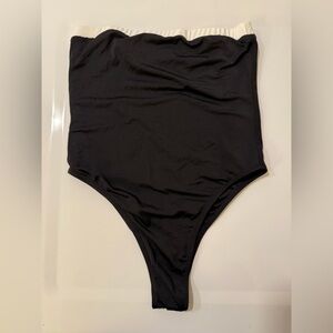 PrettyLittleThing Black and Cream Swimsuit